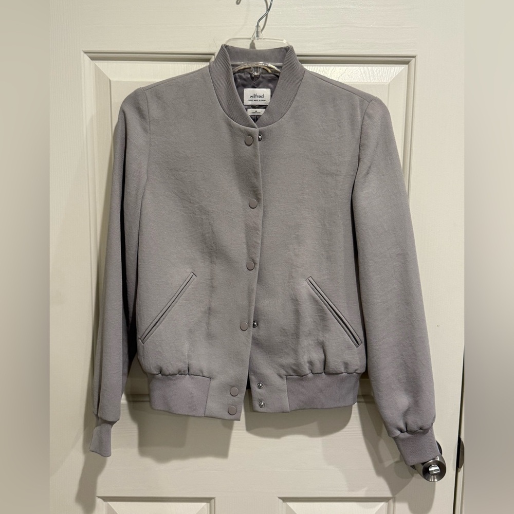 Wilfred Light Gray Bomber Jacket